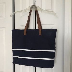 White House Black Market Striped Tote